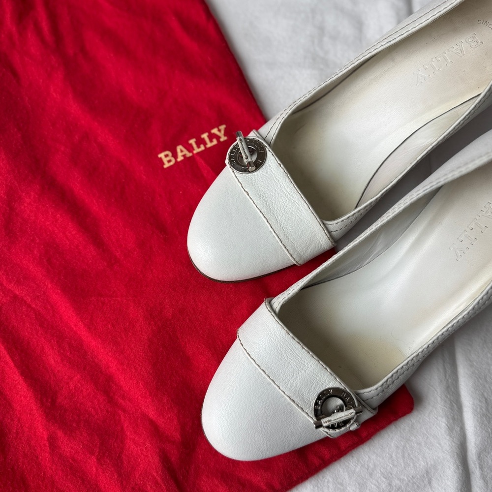 BALLY Heels in White with Silver Hardware - Picture 9 of 10